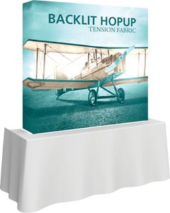 Hopup 5ft Backlit Straight Tabletop Tension Fabric Display
