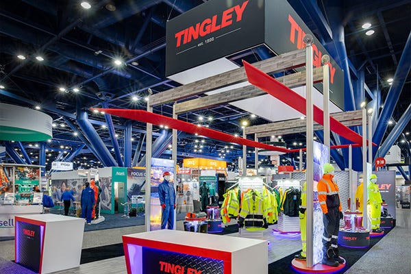 Nimlok builds a modular and angular booth for Tingley